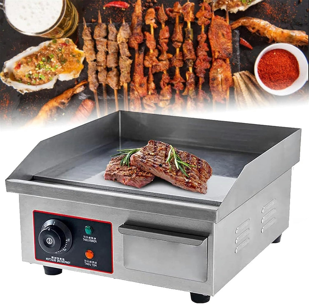 Countertop Flat Top Grill Hotplate, Commercial Electric Griddle, 50-300℃ Adjustable Temperature Teppanyaki for BBQ Cooking Steak, Pancakes