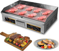 Commercial Electric Griddle 29', 4400W Stainless Steel Countertop Griddle Nonstick Flat Top Grill Indoor with 122℉-572℉Dual Temperature Control for Restaurant Kitchen