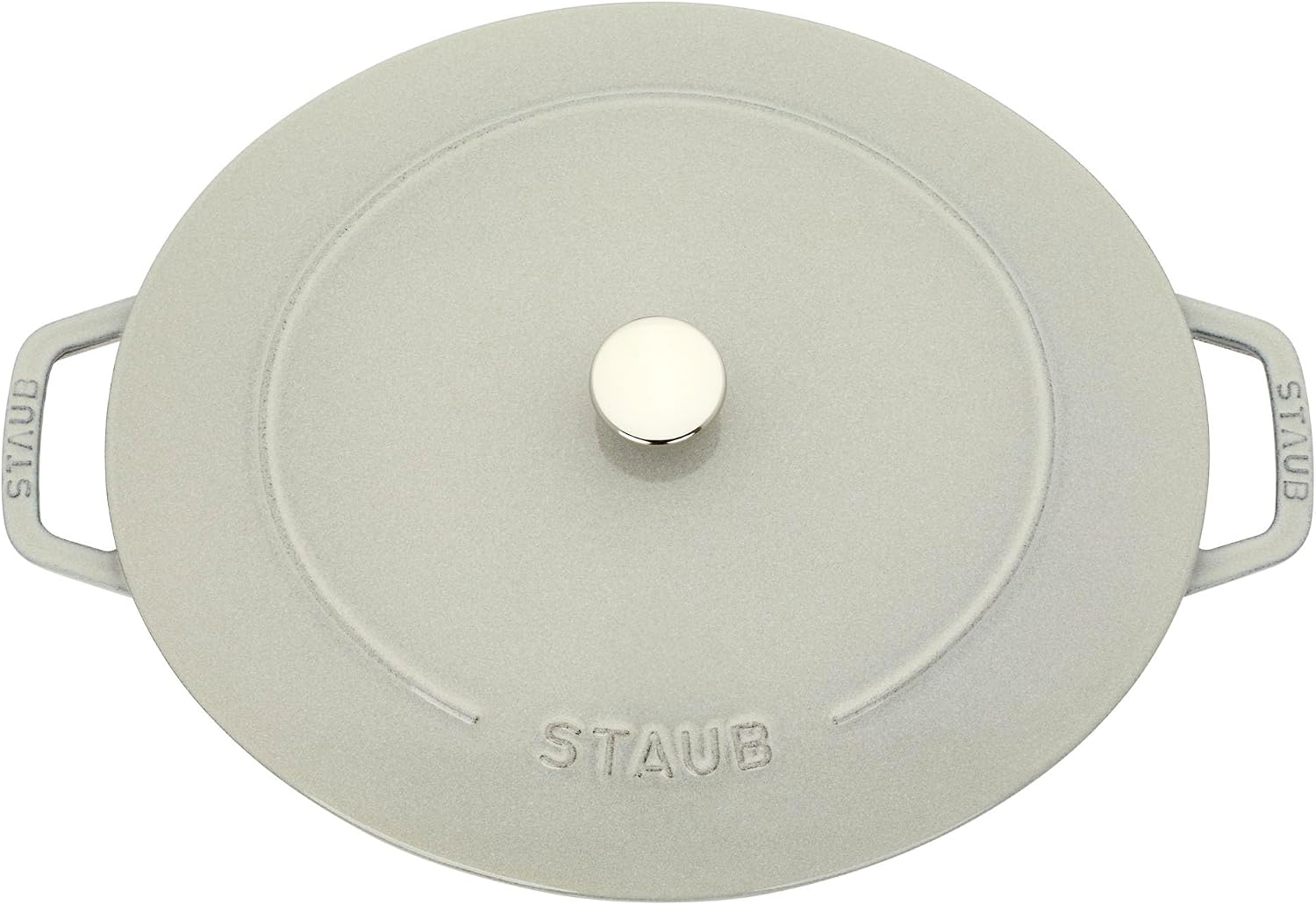 Staub Cast Iron 6.25-qt Shallow Oval Dutch Oven - White Truffle