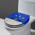 Universal Standard Round Toilet Seat Thickened Resin Toilet Seat Beautiful Dolphin Starfish Shell Toilet Seat Resin Toilet Lid (B)