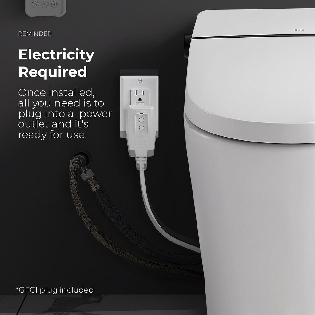 OVE Decors Ella Dual-Flush Smart Bidet Toilet with Built-in Tank, Elongated Bowl, Heated Seat, WaterSense Certified