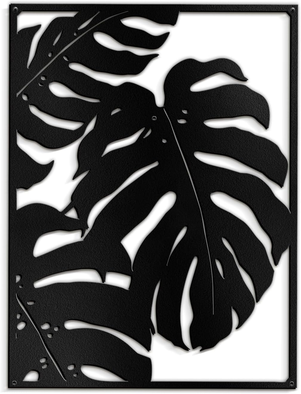 SIGNLEADER Metal Wall Art Decor Botanical Leaf Minimalist Modern Wall Sculpture Hangings Home Decoration for Living Room, Bedroom, Bathroom, Kitchen, Outdoor - 36' Black