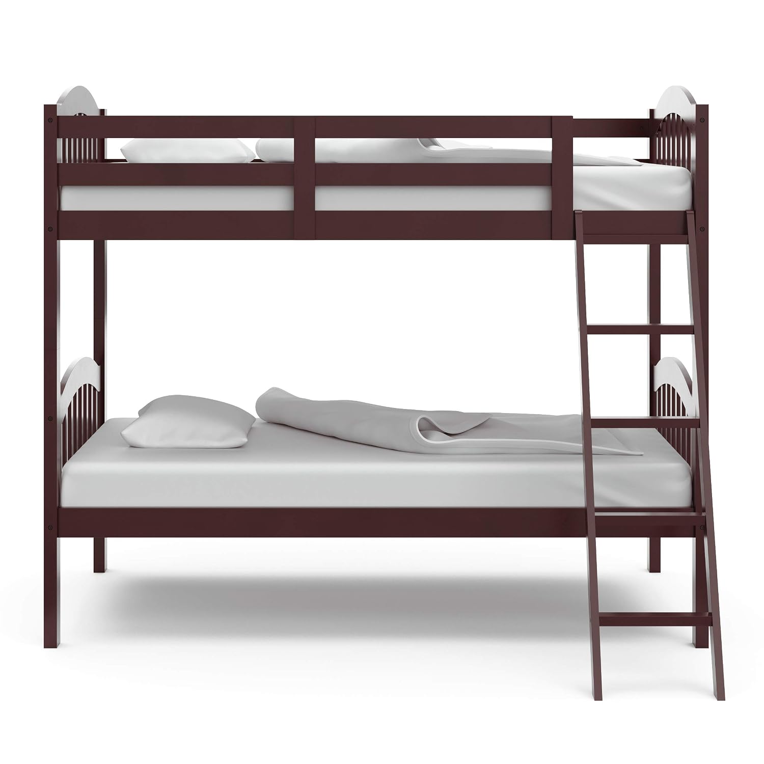 Storkcraft Long Horn Twin-Over-Twin Bunk Bed (Espresso) - GREENGUARD Gold Certified, Converts to Two Twin Beds, Wood Bunk Bed for Kids Bedroom