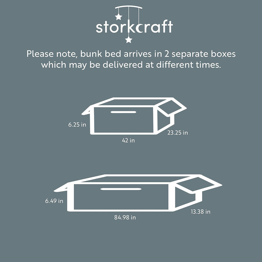 Storkcraft Long Horn Twin-Over-Twin Bunk Bed (Espresso) - GREENGUARD Gold Certified, Converts to Two Twin Beds, Wood Bunk Bed for Kids Bedroom
