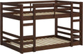 Walker Edison Alexander Classic Solid Wood Stackable Jr Twin Over Twin Bunk Bed, Twin Over Twin, Walnut