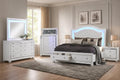 First of a Kind Shiney Contemporary 5 Piece King Bedroom Set High Gloss White Finish with Upholstered Headboard, Sleek Modern Bedroom Furniture Set for Coordinated Interiors