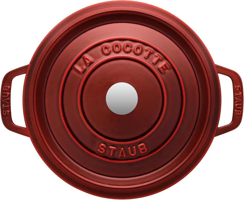 Staub Cast Iron 7-qt Round Cocotte - Grenadine