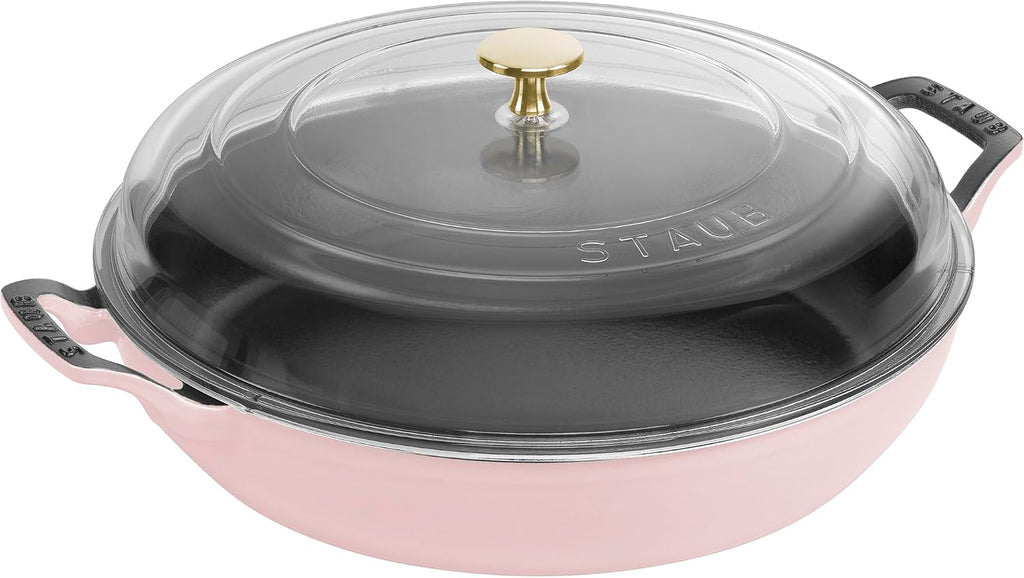 Staub Cast Iron 3.5-qt Braiser with Glass Lid - Peony Pink