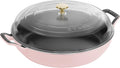 Staub Cast Iron 3.5-qt Braiser with Glass Lid - Peony Pink