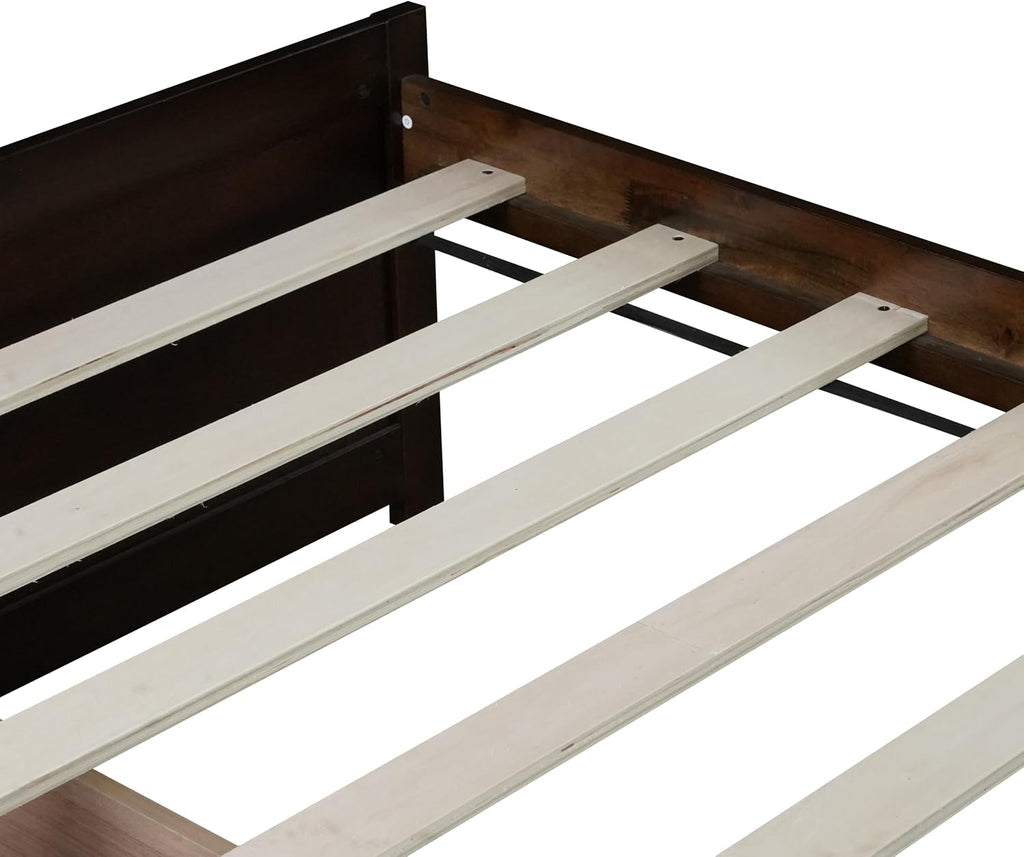 Bellemave Twin Kids Bed with Storage 2 Drawers, Wood Twin Daybed with Storage, BedFrames for Kids, Adults, Espresso