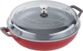 Staub Cast Iron Braiser with Glass Lid, Dutch Oven, 3.5-quart, serves 3-4, Made in France, Cherry