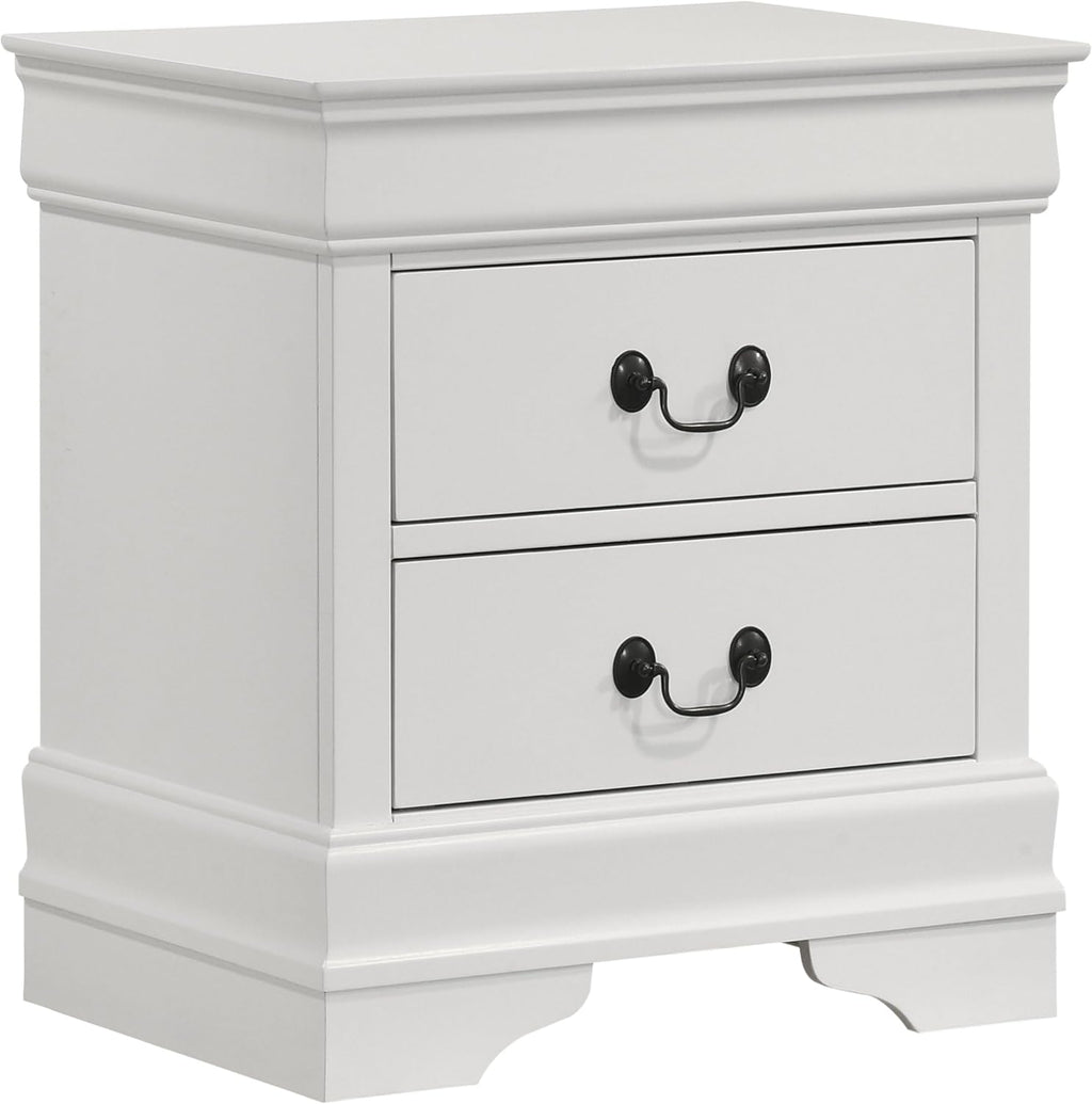 Coaster Home Furnishings Louis Philippe Traditional 5-Piece Bedroom Set Twin Size Sleigh Bed Frame 47-inch Headboard White 202441T-S5