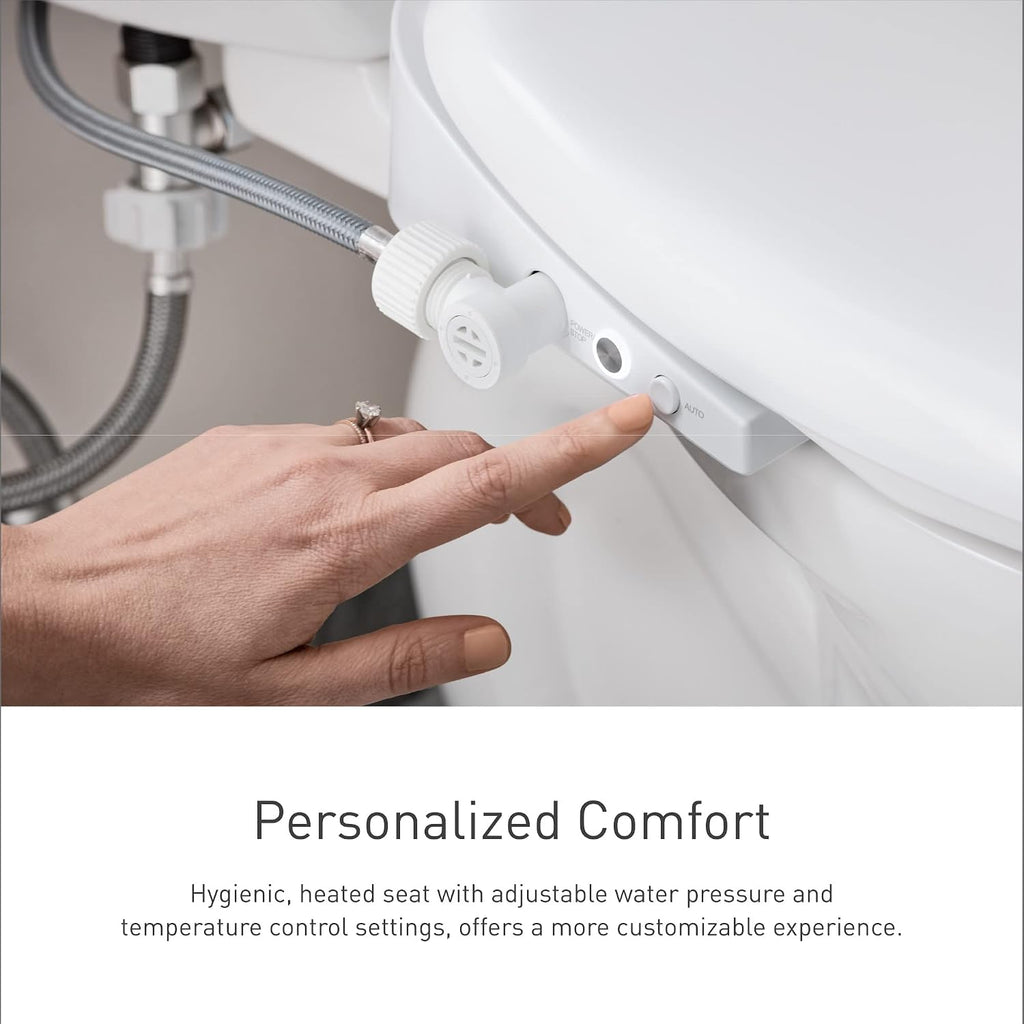Moen 3-Series Biscuit Standard Electronic Bidet Seat with Remote Control for Elongated Toilets, Electrical Outlet Required, EB1500-EBS