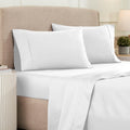 Superior 1200 Thread Count Egyptian Cotton Sheet Set, Bedroom Sheets, Modern Home Essentials, Luxury Bedding, 1 Elastic Deep Pocket Fitted Bed Sheet, 1 Flat Sheet, 2 Pillowcases, Queen, White