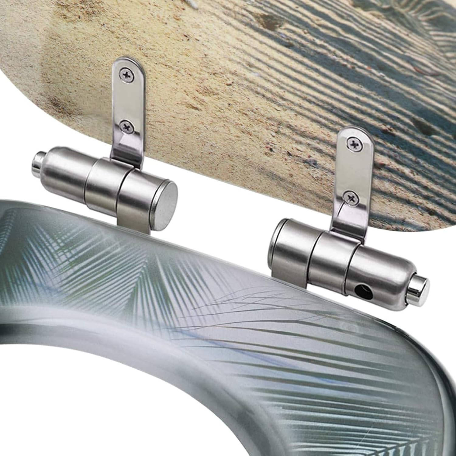 WC Toilet Seats with Soft Close Lid 2 pcs MDF Beach Design Toilet & Bidet Seats