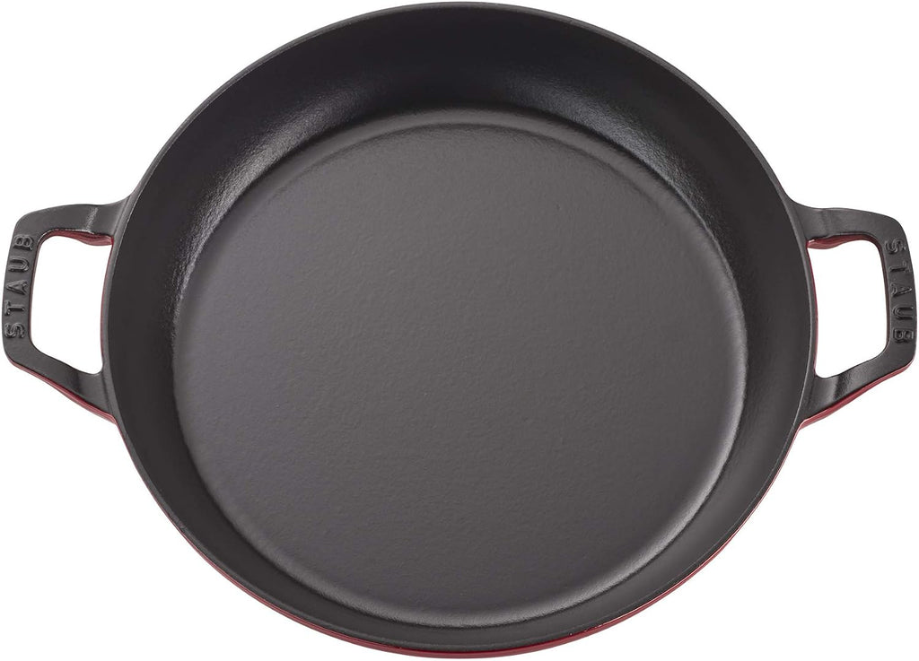 Staub Cast Iron Braiser, Dutch Oven, 3.5-quart, serves 3-4, Made in France, Cherry
