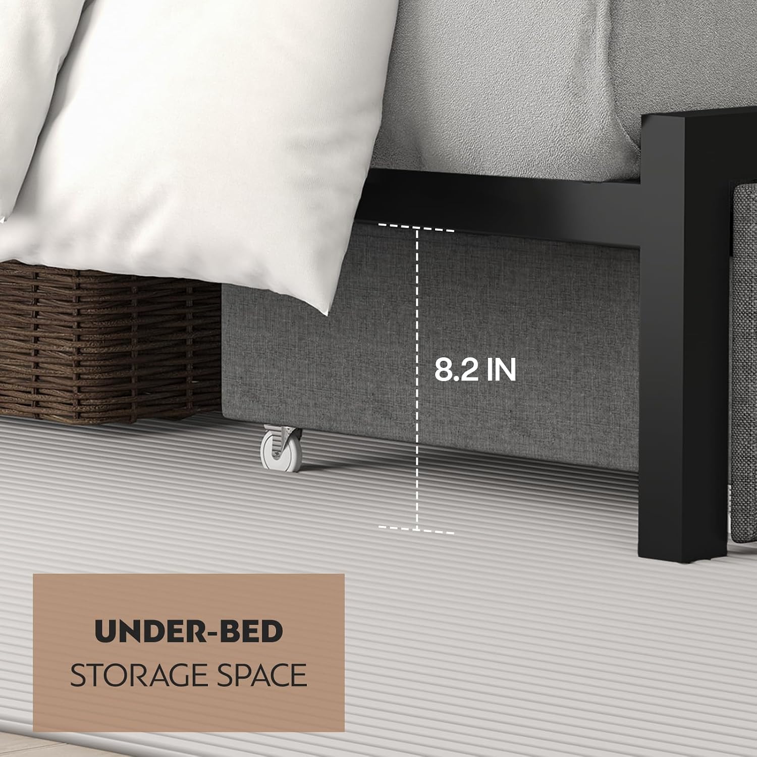 CIKUNASI Full Size Bed Frame with Headboard and Storage, Drawers Platform Bed Frame with Storage Chargin Station LED Light Bedframe, Heavy Duty, No Box Spring Needed
