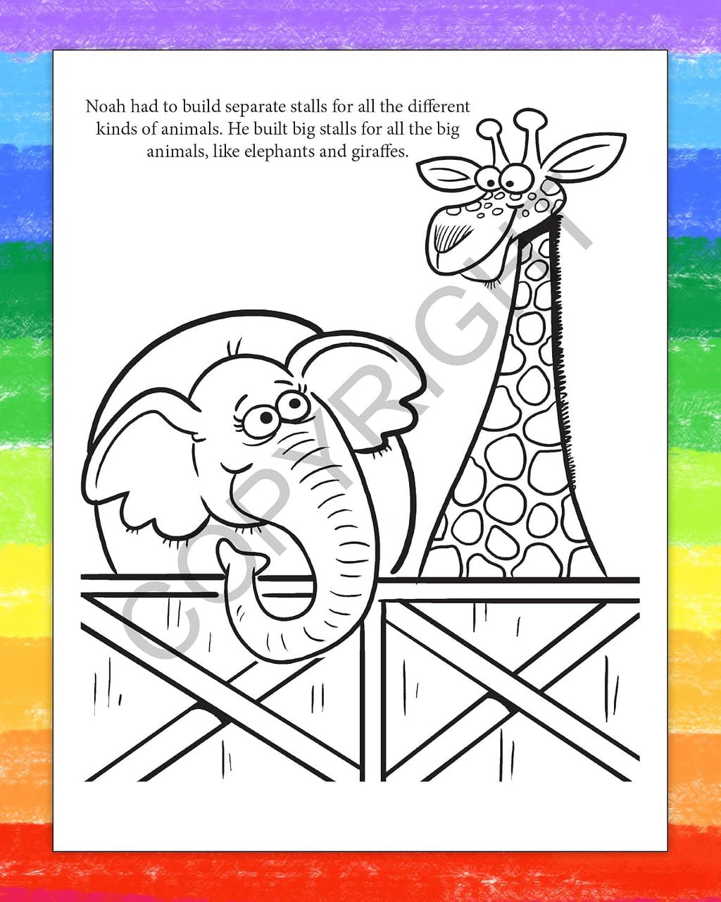 ZOCO – Noah's Ark – Custom Coloring Books for Kids (250 Bulk Pack, with Crayons) – Christian Religious Activity Books for Sunday School, VBS, CCD, Church Crafts and Events