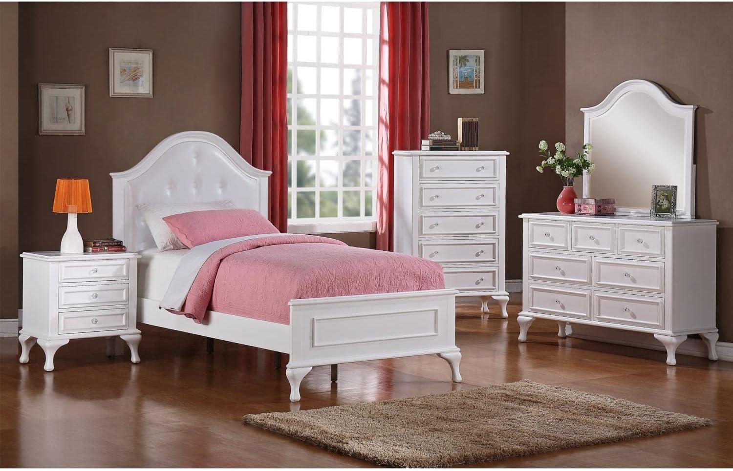 Picket House Furnishings Jenna 3 Piece Full Kids Bedroom Set in White