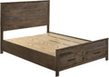 Coaster Home Furnishings Woodmont Farmhouse 4-Piece Bedroom Set Queen Size Storage Panel Bed Frame 54-inch Headboard Rustic Golden Brown 222631Q-S4