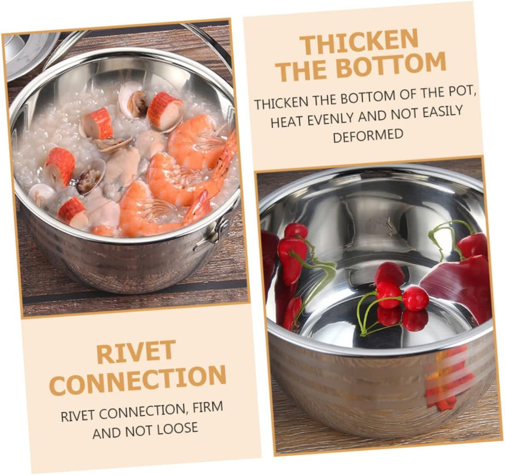 Camping Pot Blue Stove Top Kettle Stock Pot with Cover Stew Pot Skillet with Lid Braiser Pan with Lid Camping Cooking Supply Outdoor Hanging Basin Child Stainless St Pot