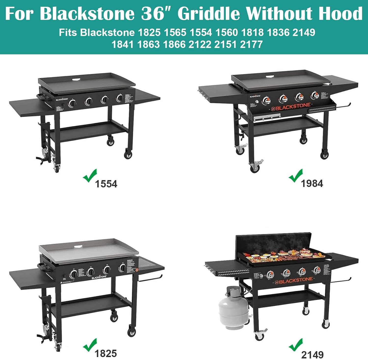 Upgraded Griddle Hinged Lid for 36' Blackstone 1554 1863 1825 1818 1565 1560 2149 1841 1866 2122 2151 2177, Hard Cover with Thermometer and Cover for Blackstone 36 Inch Griddle Accessories