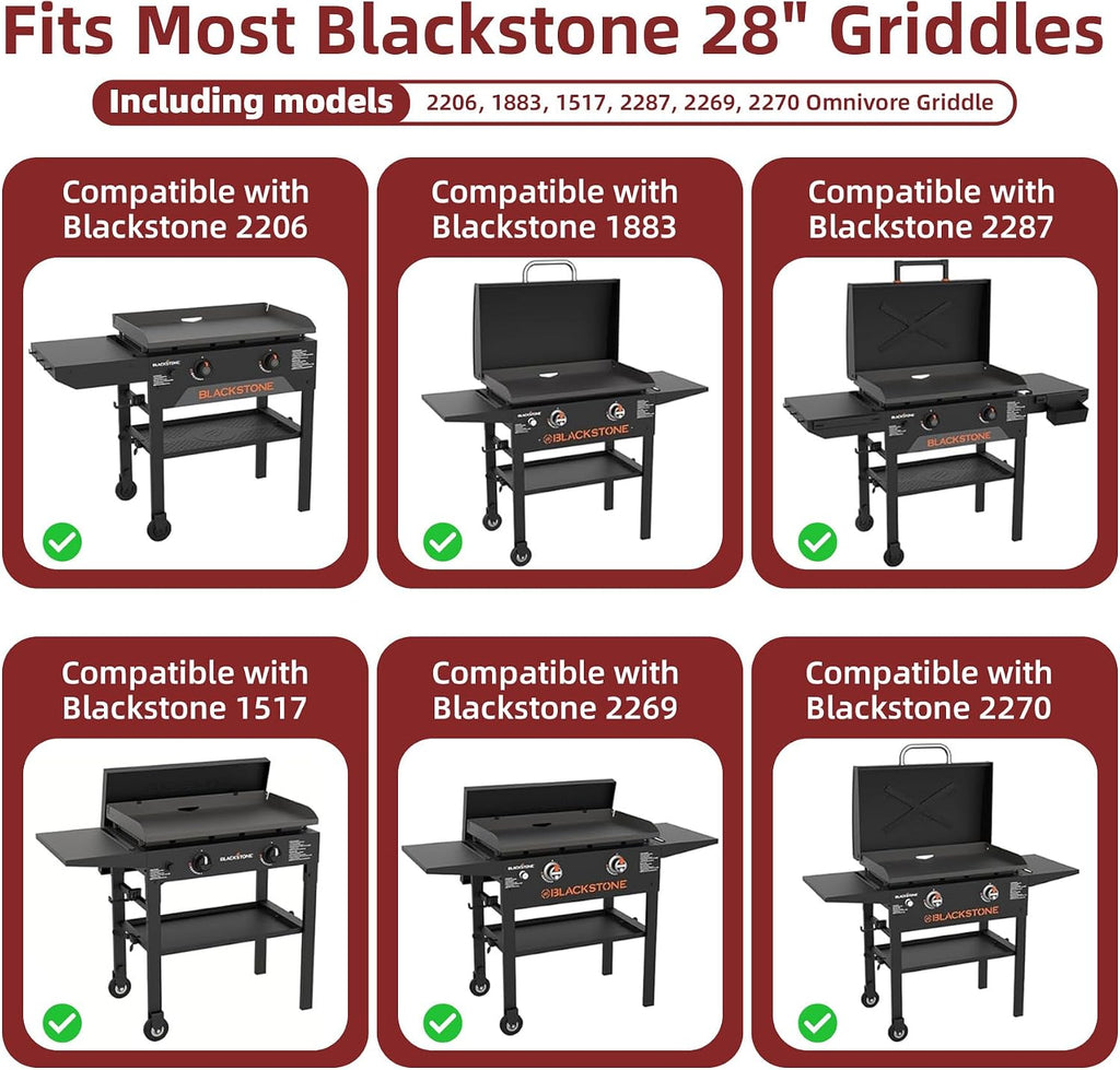 Upgrade Hinged Lid for Blackstone 28 Inch Omnivore Griddle 1517 2206 2351 2269 Griddle Hard Cover, Grill Hood Flat Top with Thermometer for Blackstone 5857