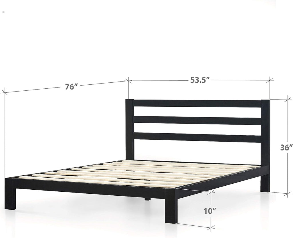 Zinus Arnav Metal Platform Bed Frame with Headboard/Wood Slat Support/No Box Spring Needed/Easy Assembly, Full