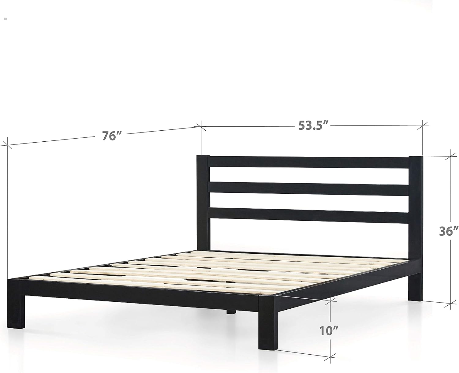 Zinus Arnav Metal Platform Bed Frame with Headboard/Wood Slat Support/No Box Spring Needed/Easy Assembly, Full