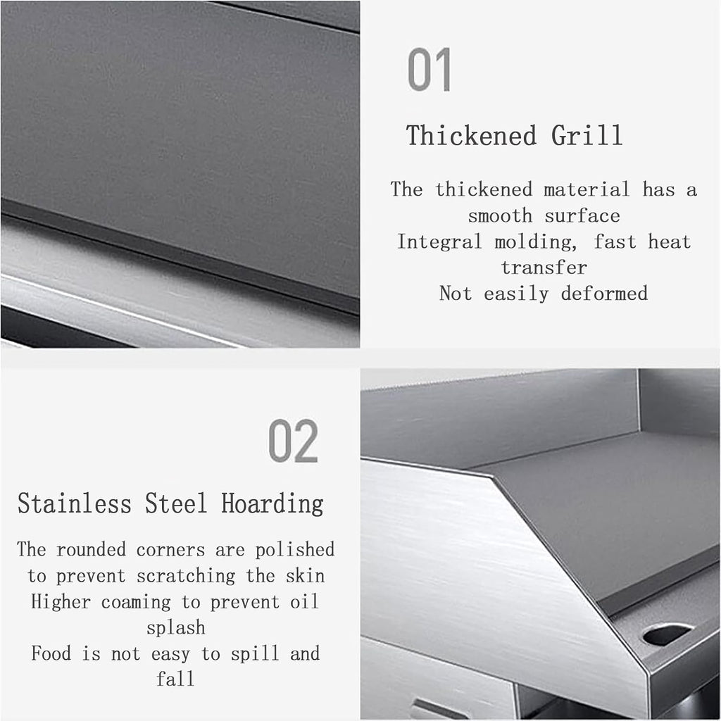 4400W Commercial Griddle Electric 29 in, 220V Countertop Griddle Flat Top Grill, Non-Stick Stainless Steel Teppanyaki Grill with Dual Temperature Control for Restaurant