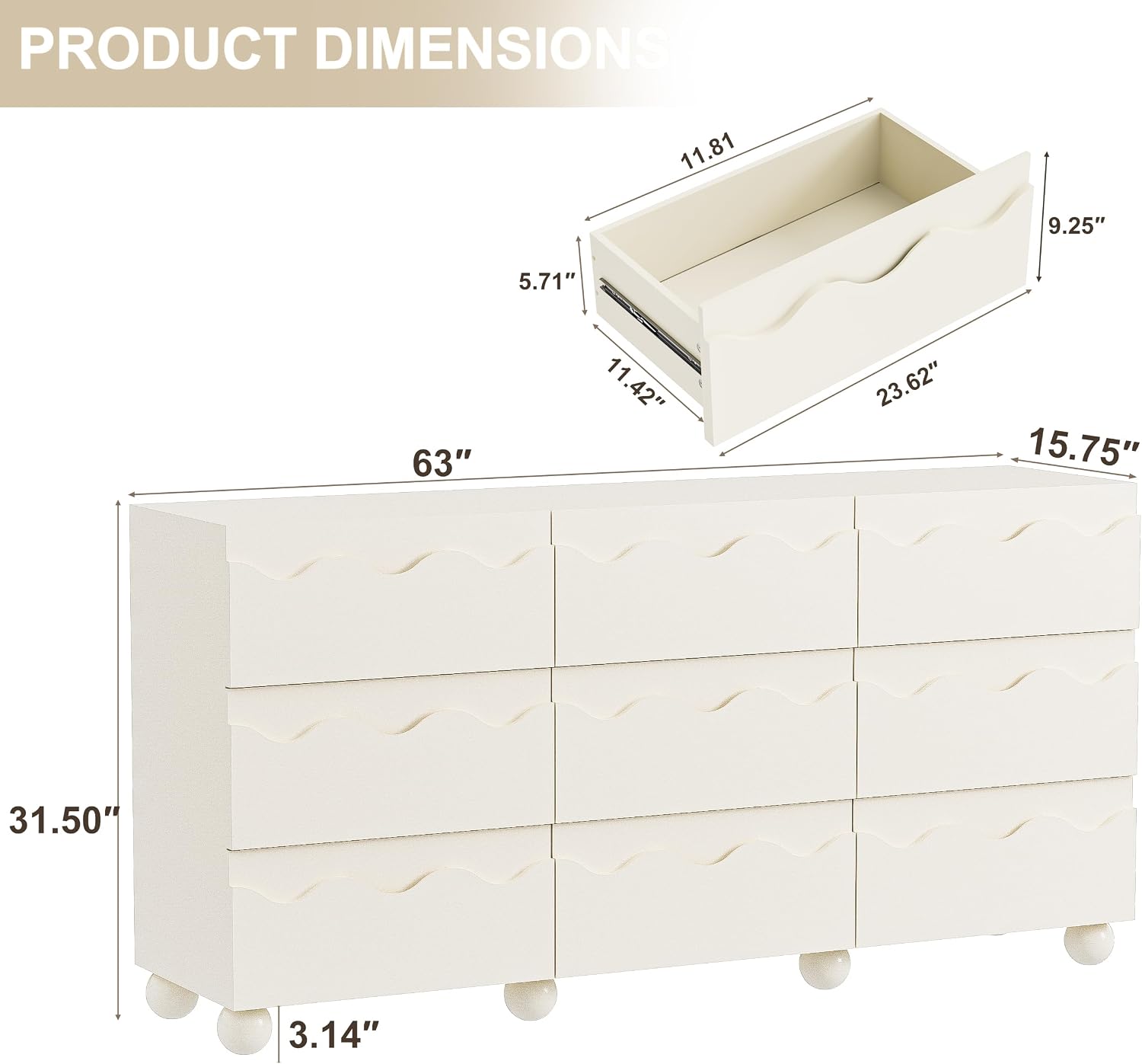 Anbuy Begie Bedroom Sets 2 Pieces, Scalloped 9 +2 for Bedroom Combo 2 Pieces