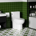 Elongated One Piece Toilet with Left-Hand Trip Lever, ADA Comfort Height, Seat Chair Height 17.3' Modern Toilet for Bathroom, 1.28 GPF, MAP 1000g, 12' Rough-In, Soft Closing Seat