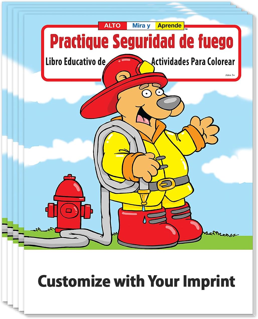 ZOCO – Fire Safety (in Spanish) Custom Coloring & Activity Books for Kids (250 Bulk Pack, Without Crayons) – Fire Prevention Week, National Night Out Educational Materials