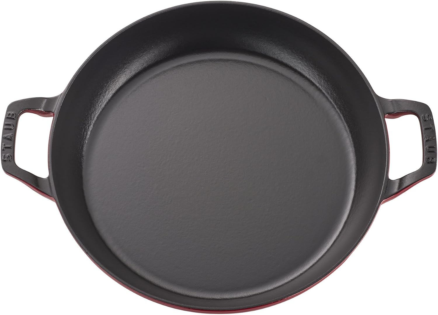 Staub Cast Iron Braiser with Glass Lid, Dutch Oven, 3.5-quart, serves 3-4, Made in France, Cherry