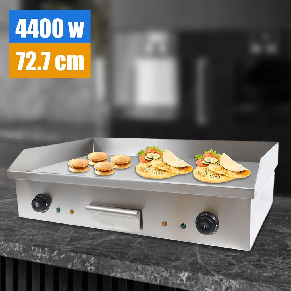 29' Commercial Electric Griddle, Double Control Electric Griddle Cooktop, 572F Max Temperature, Non-Stick Outdoor Flat Top Grill for Kitchen Restaurant