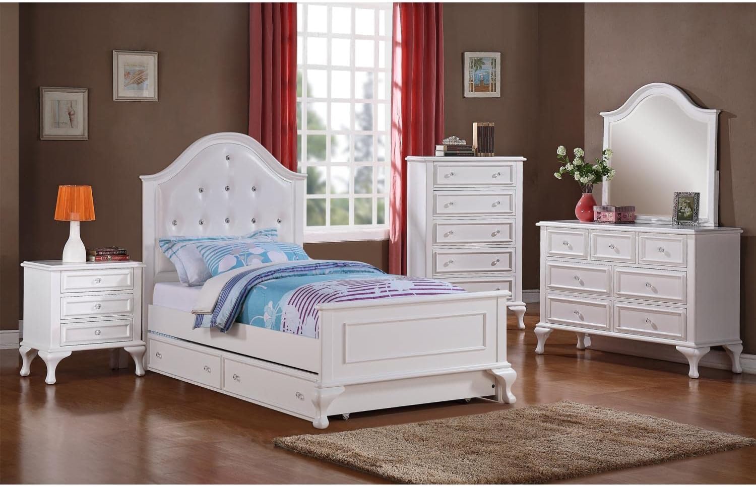 Picket House Furnishings Jenna 3 Piece Full Bedroom Set in White