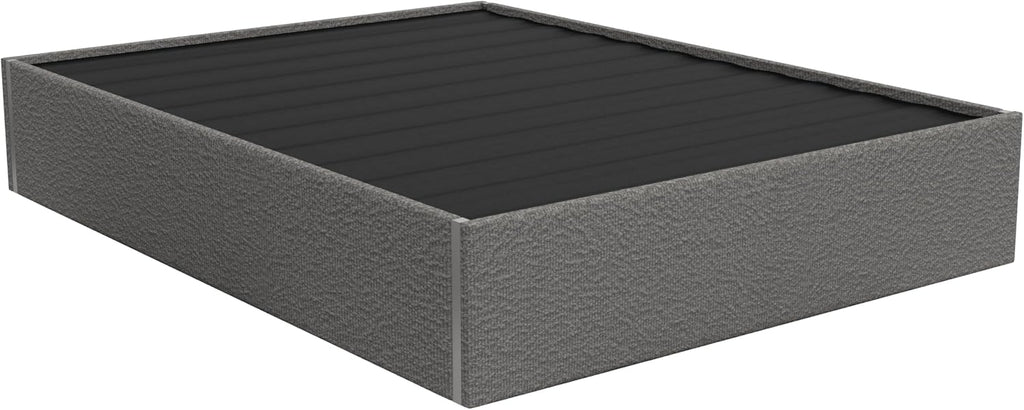VANT Upholstered Platform Bed -Queen Size- Boucle Grey - Easy Assembly Bed Frame No Box Spring Needed Foundation for Optimal Support - Sleek Modern Design for Any Bedroom