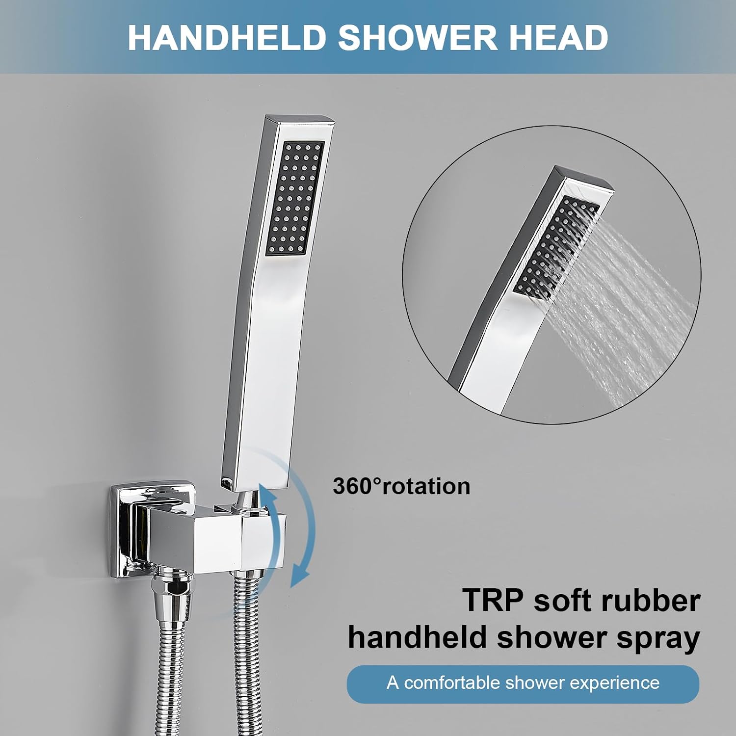 AVSIILE Shower Faucet Set with Tub Spout, Chrome Rain Shower Mixer Valve and Trim Kit System with Base Complete, Rainfall Modern Shower Head and Handheld Handle Set Combo for Bathroom, 10 Inch