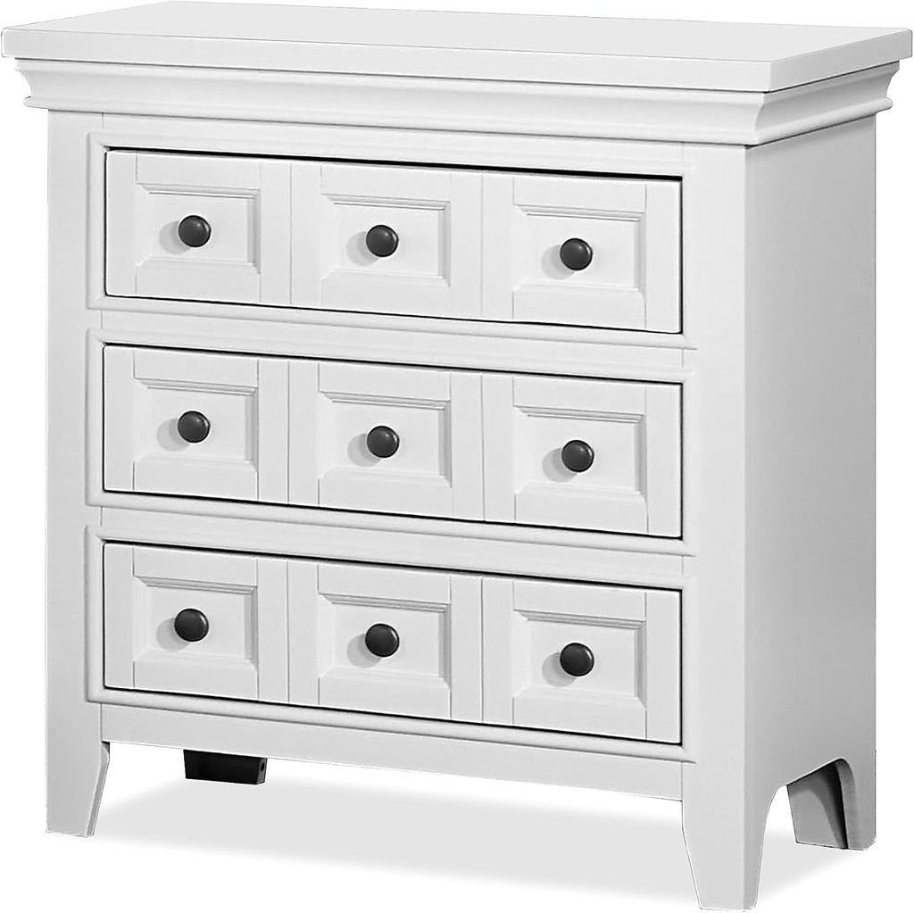 Furniture of America Zinnia Transitional Storage Wood 5-Piece Bedroom Set, Bed, Dresser, Mirror and 2 Nightstands, Twin, White