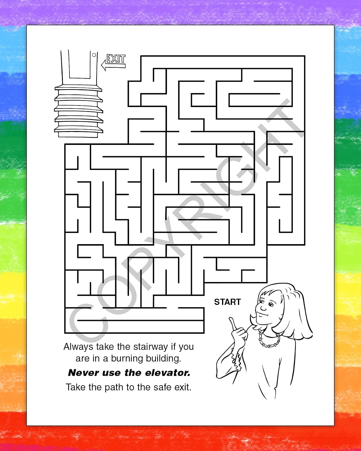 ZOCO – Fire Safety for Kids – Custom Promotional Firefighter Coloring Books (250 Bulk Pack, with Crayons) – Fire Prevention Week Items – Add Your Imprint to the Front Cover