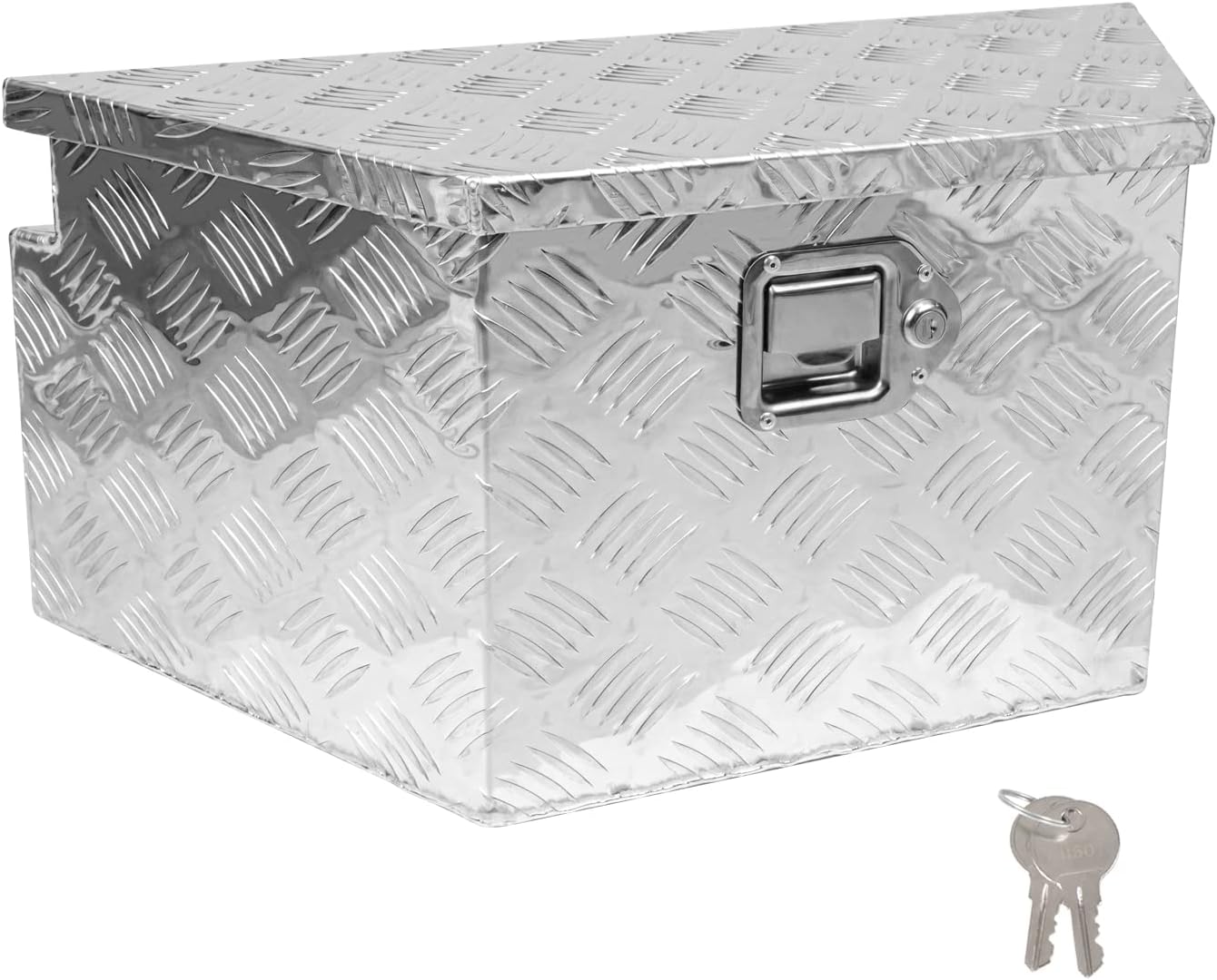 27' x 13' x 13' Trailer Tongue Tool Box with Latch and Keys Heavy Duty Aluminum Trailer Toolbox Organizer Truck Underbody Box Compatible with Pick Up Truck Bed RV Trailer ATV Silver