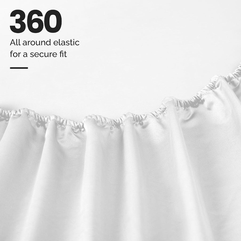 Superior 1200 Thread Count Egyptian Cotton Sheet Set, Bedroom Sheets, Modern Home Essentials, Luxury Bedding, 1 Elastic Deep Pocket Fitted Bed Sheet, 1 Flat Sheet, 2 Pillowcases, Queen, White