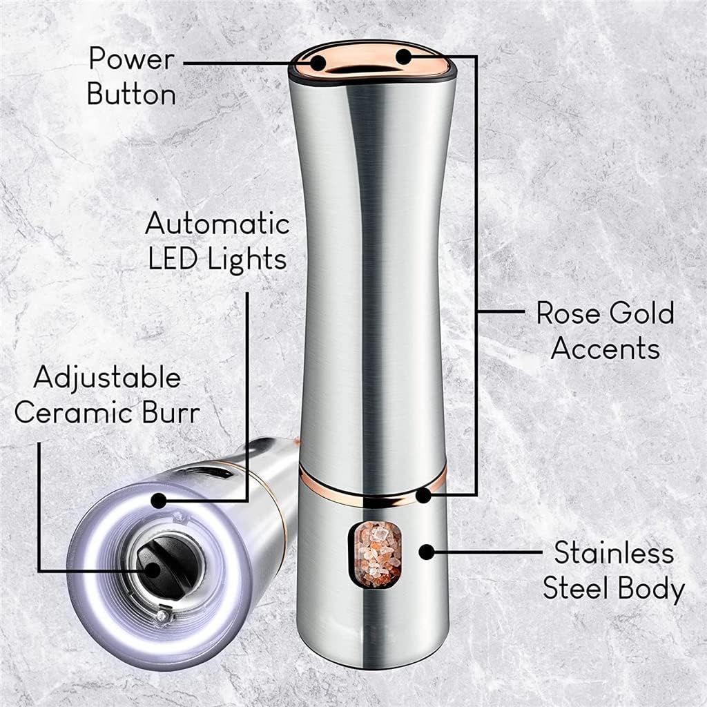 Electric Mill, Kitchen Salt and Pepper Grinder, Hand, Adjustable Coarseness Kitchenware Kitchen Tool Gadget(1pcs)
