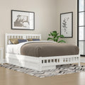 AFI, Tahoe Queen Platform Bed with Matching Footboard & Set of 2 Under-Bed Storage Drawers, White
