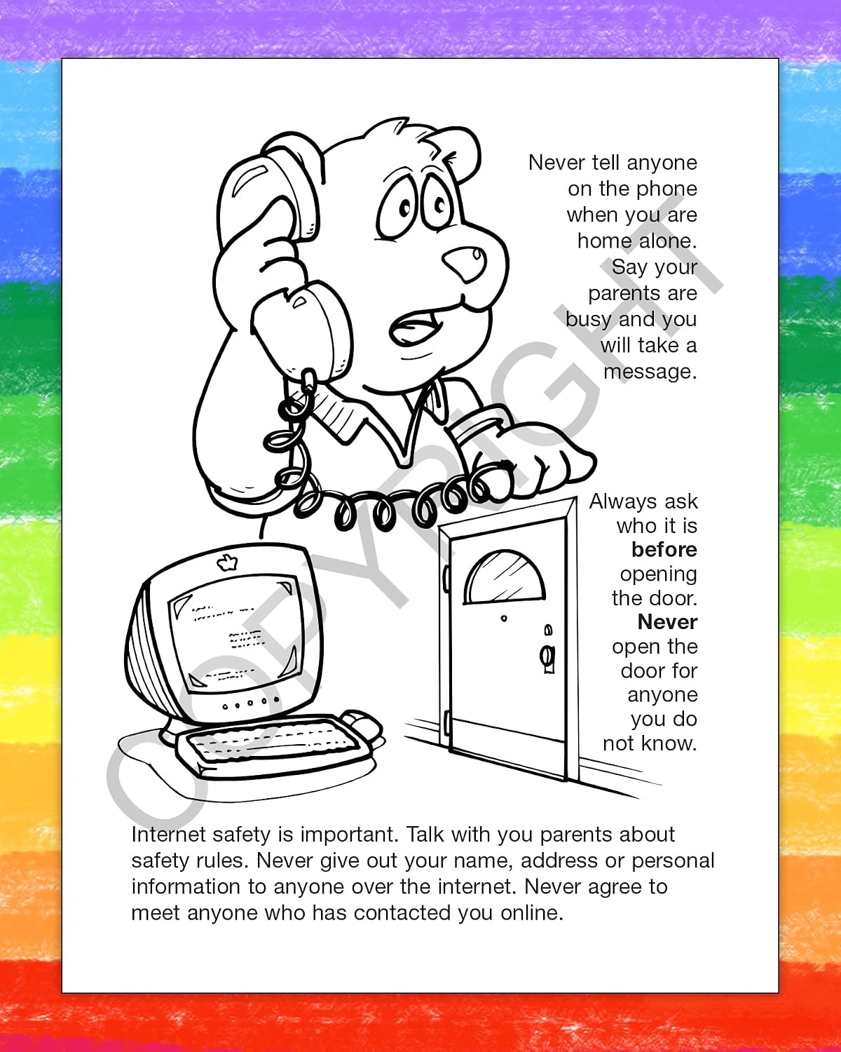 ZOCO – Stranger Danger Custom Coloring Books (250 Bulk Pack, Without Crayons) – Kids Safety Education Activities, Games & Puzzles – Child Safety Handouts for Schools, Police & Youth Programs