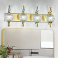 Modern Crystal Bathroom Vanity Lights Fixtures Over Mirror Gold Vintage 4-Lights 28 Inch Bathroom Light Fixtures Glass Crystal Vanity Lights