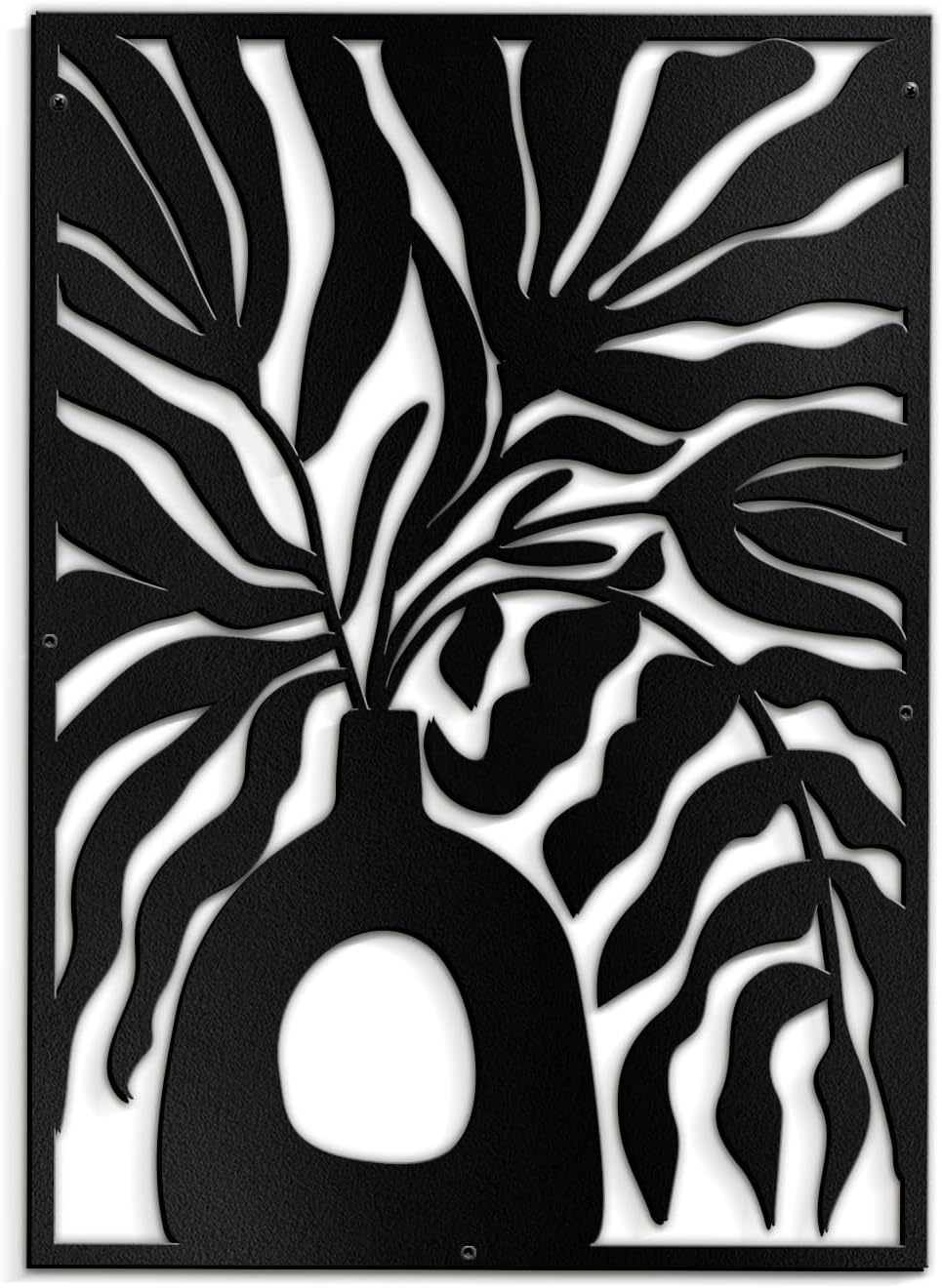 SIGNLEADER Metal Wall Art Decor Olive Tree Minimalist Modern Abstract Wall Sculpture Hangings Home Decoration for Living Room, Bedroom, Bathroom, Kitchen, Outdoor - 30' Black