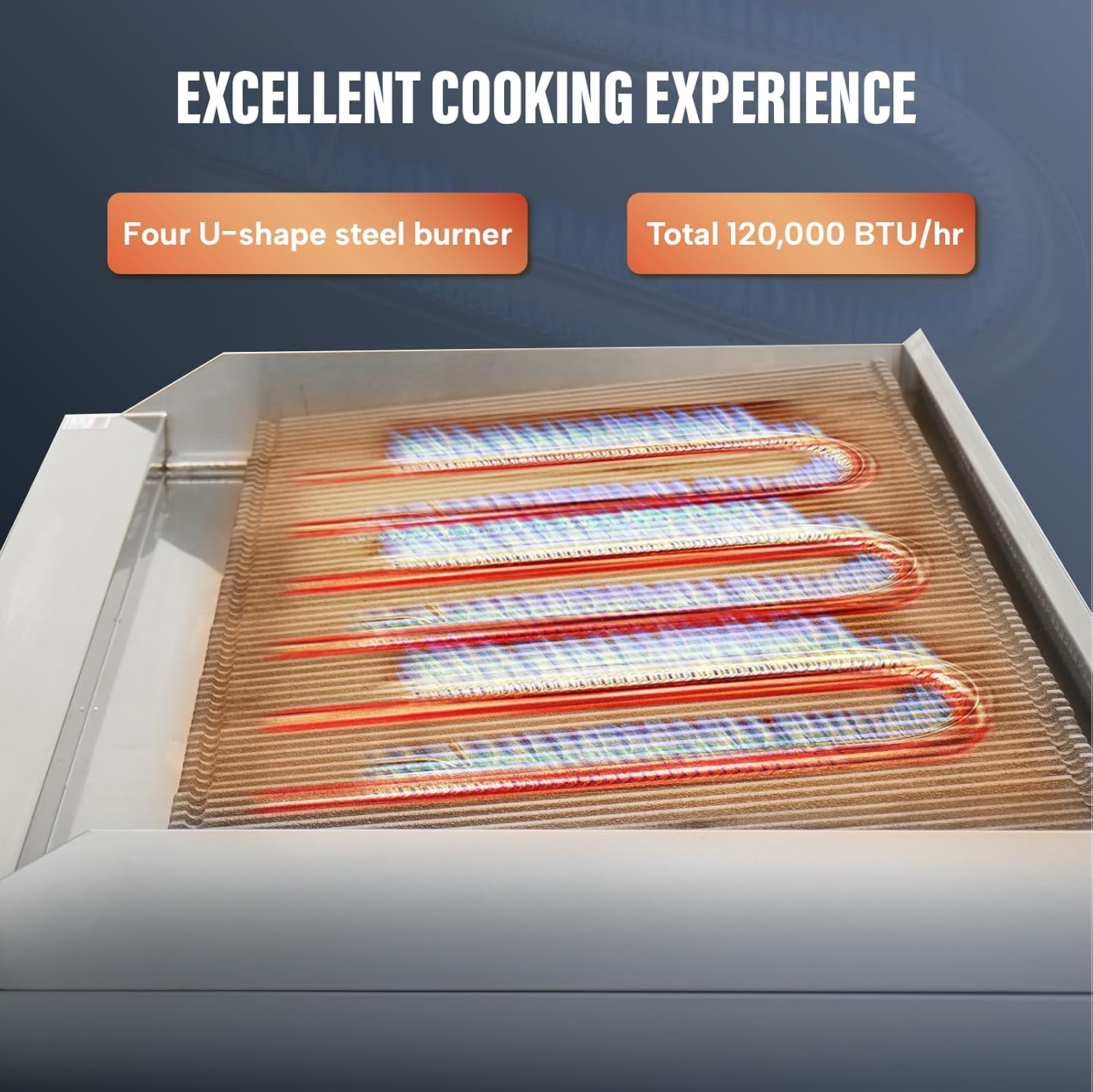 WESTLAKE 48'W Commercial Charbroiler Gas Countertop 4 Burner Natural Gas and Propane 120,000 BTU Char Broiler Stainless Steel BBQ Stove Grill for Restaurants
