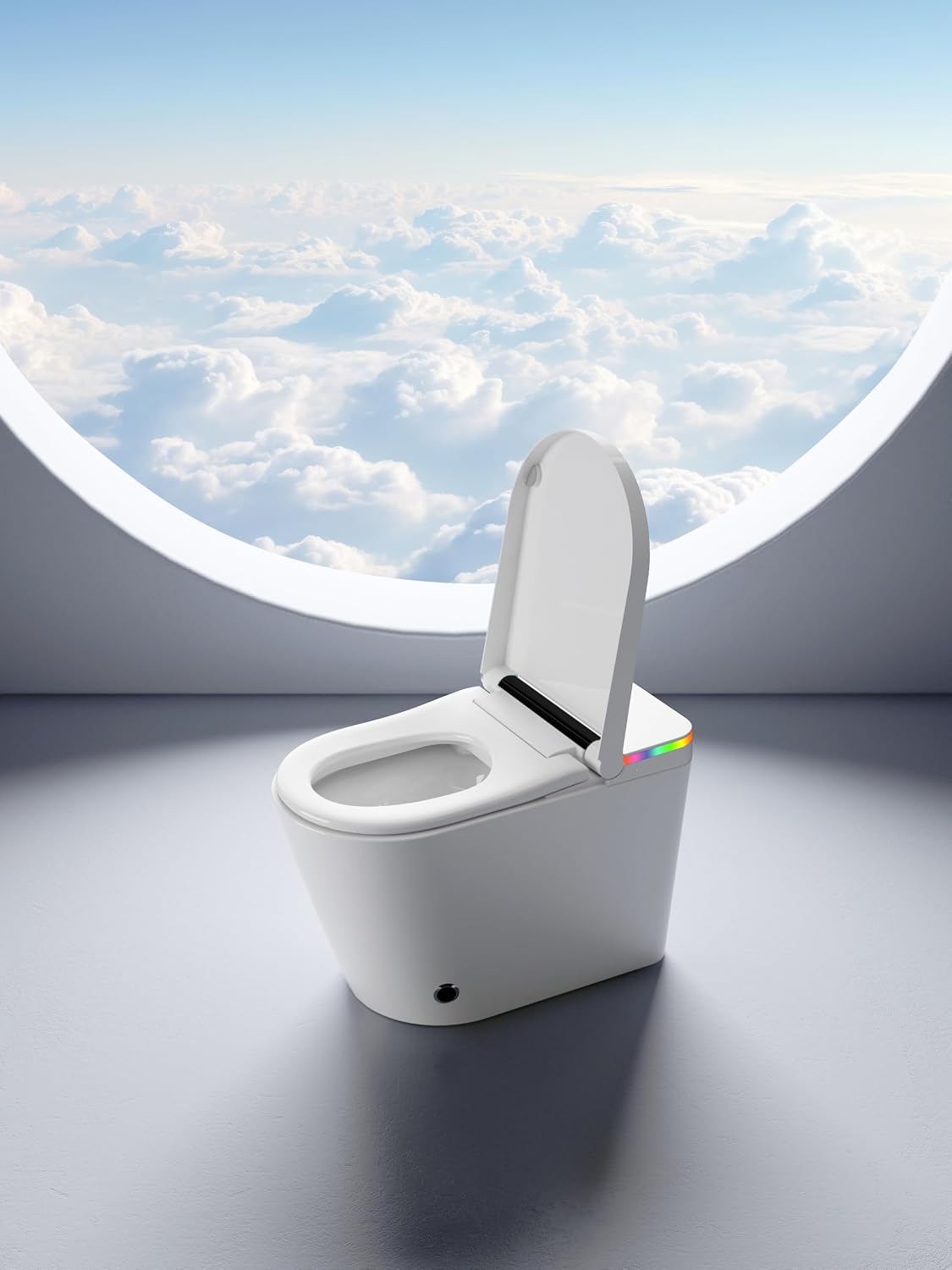 Smart Toilet with Built in Bidet Seat, Tankless Toilet with Auto Lid Opening, Closing and Flushing, Heated Seat, Digital Display, Elongated
