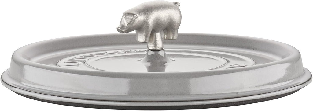 Staub Cast Iron 6-qt Cochon Shallow Wide Round Cocotte - Graphite Grey